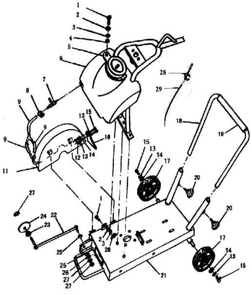 ЗУБР диск 350 мм, 115 мм макс. рез, бензиновый швонарезчик (резчик швов), Профессионал (ЗШБ-350) - посмотреть вариант разборной схемы